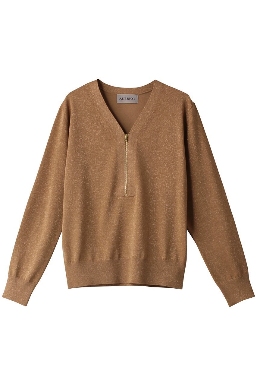【オブリオ/AUBRIOT】のラメプレーティング プルオーバー インテリア・キッズ・メンズ・レディースファッション・服の通販 founy(ファニー) 　ファッション　Fashion　レディースファッション　Fashion for Women　トップス・カットソー　Cut & Sew Tops　ニット　Knit Tops & Sweaters　カジュアルプルオーバー・ニットトップス　Pullovers & Knit Tops / Casual Pullovers　おすすめ　Recommended / Our Picks　アンサンブル　Ensemble Set　カーディガン　Cardigan, Knitwear　ベーシック　Basic, Essential　エレガント 上品　Elegant　キャメル|ID: prp329100004884841 ipo3291000000036464301