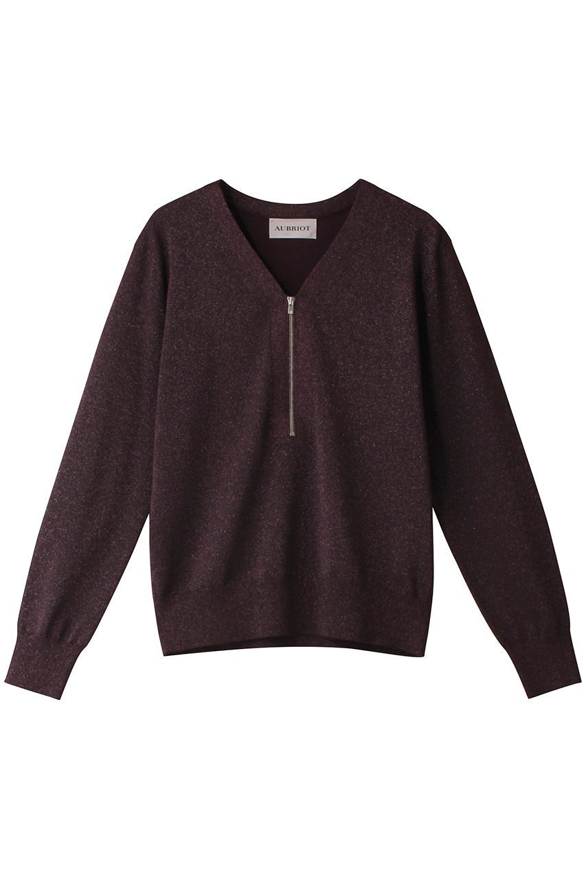 【オブリオ/AUBRIOT】のラメプレーティング プルオーバー インテリア・キッズ・メンズ・レディースファッション・服の通販 founy(ファニー) 　ファッション　Fashion　レディースファッション　Fashion for Women　トップス・カットソー　Cut & Sew Tops　ニット　Knit Tops & Sweaters　カジュアルプルオーバー・ニットトップス　Pullovers & Knit Tops / Casual Pullovers　おすすめ　Recommended / Our Picks　アンサンブル　Ensemble Set　カーディガン　Cardigan, Knitwear　ベーシック　Basic, Essential　エレガント 上品　Elegant　ペルシアンレッド|ID: prp329100004884841 ipo3291000000036464303