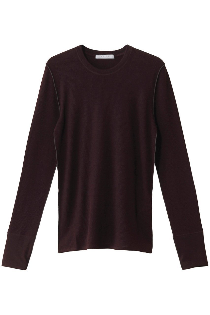 【ベイジ,/BEIGE,】のFORD(フォード)/クルーネックトップス インテリア・キッズ・メンズ・レディースファッション・服の通販 founy(ファニー) 　ファッション　Fashion　レディースファッション　Fashion for Women　トップス・カットソー　Cut & Sew Tops　ニット　Knit Tops & Sweaters　カジュアルプルオーバー・ニットトップス　Pullovers & Knit Tops / Casual Pullovers　インナー　Innerwear　シンプル　Simple, Minimal　定番　Standard, Basic Item　洗える　Machine Washable　Bordeaux×C Gray|ID: prp329100004884854 ipo3291000000036464391