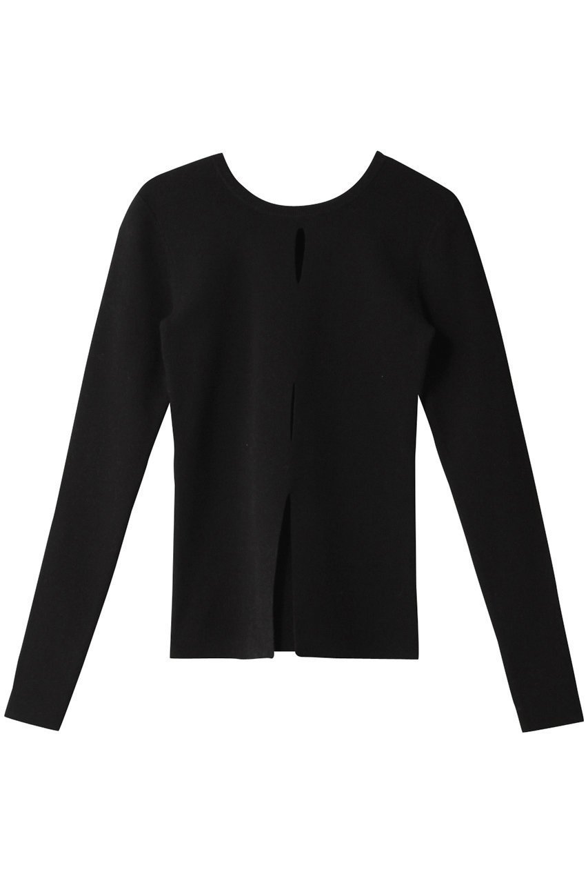 【クラネ/CLANE】のW FACE HOLE KNIT TOPS/トップス インテリア・キッズ・メンズ・レディースファッション・服の通販 founy(ファニー) 　ファッション　Fashion　レディースファッション　Fashion for Women　トップス・カットソー　Cut & Sew Tops　ニット　Knit Tops & Sweaters　カジュアルプルオーバー・ニットトップス　Pullovers & Knit Tops / Casual Pullovers　シンプル　Simple, Minimal　フレア　Flare, Flared　フロント　Front, Front Design　BLACK|ID: prp329100004884867 ipo3291000000036464487