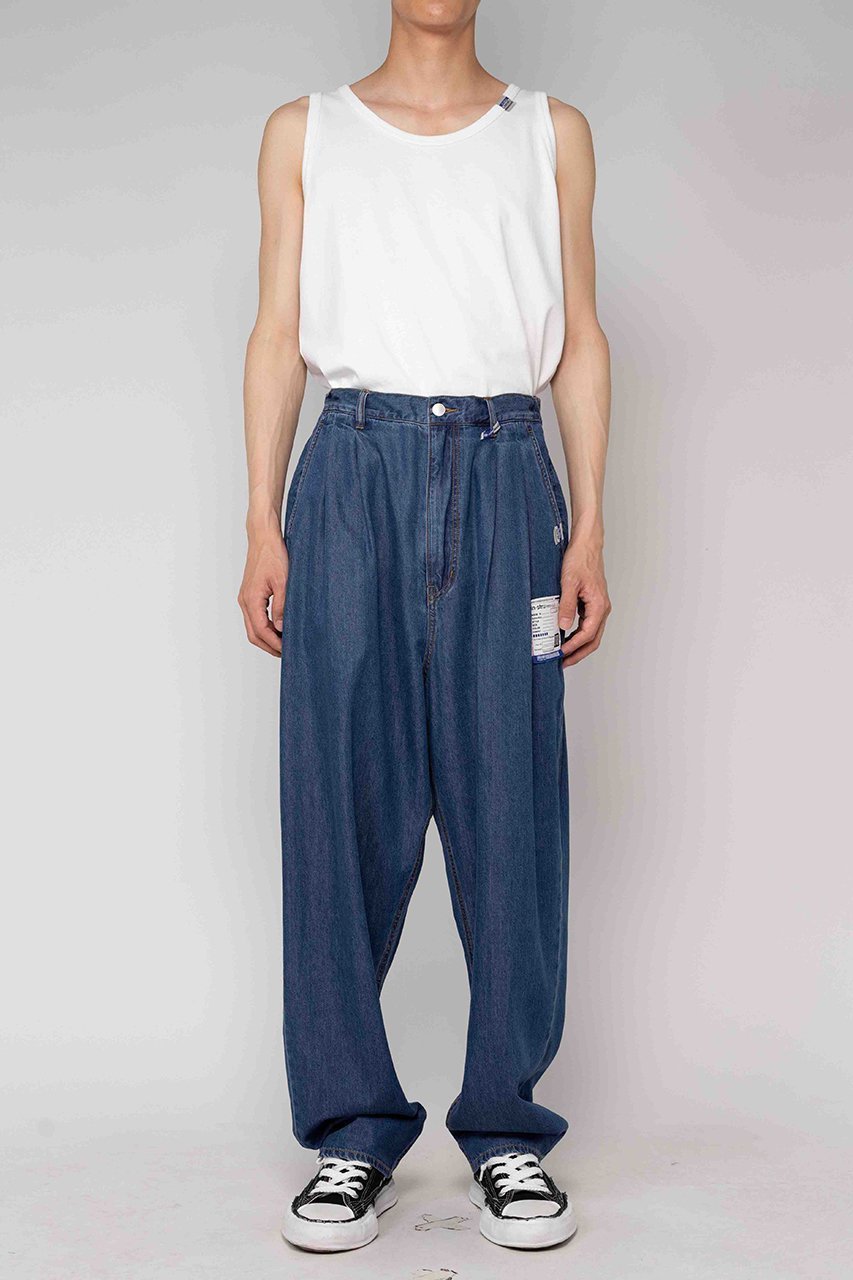 【メゾン ミハラヤスヒロ/Maison MIHARA YASUHIRO / MEN】の【MEN】【in-stru(men-tal).】コットンテンセル デニムワイド テーパードパンツ 人気、トレンドファッション・服の通販 founy(ファニー) 　ファッション　Fashion　メンズファッション　Fashion for Men　ボトムス　Bottoms　デニムパンツ・ジーンズ　Denim Pants　シンプル　Simple, Minimal　ジャケット　Jacket, Outerwear　セットアップ　Set-Up, Coordinated Outfit　デニム　Denim, Jeans Material　ロング　Long, Long-Length　ワイド　Wide, Wide Fit　other-6|ID: prp329100004884916 ipo3291000000036464976