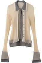 【プランク プロジェクト/PRANK PROJECT】のレイヤードシアーリブスリムニットシャツ / Layered Sheer Ribbed Slim Knit Shirt 人気、トレンドファッション・服の通販 founy(ファニー) ファッション Fashion レディースファッション Fashion for Women トップス・カットソー Cut & Sew Tops ニット Knit Tops & Sweaters カーディガン・羽織り Layered Style Cardigans シャツ・ブラウス・オフィスカジュアル Elegant Blouses & Button-Ups ロングTシャツ・Tシャツ Longline T-Shirts & Tees カーディガン Cardigan, Knitwear シアー Sheer, See-Through ボトム Bottoms, Lower Wear thumbnail IVR(アイボリー)|ID: prp329100004884994 ipo3291000000036465663