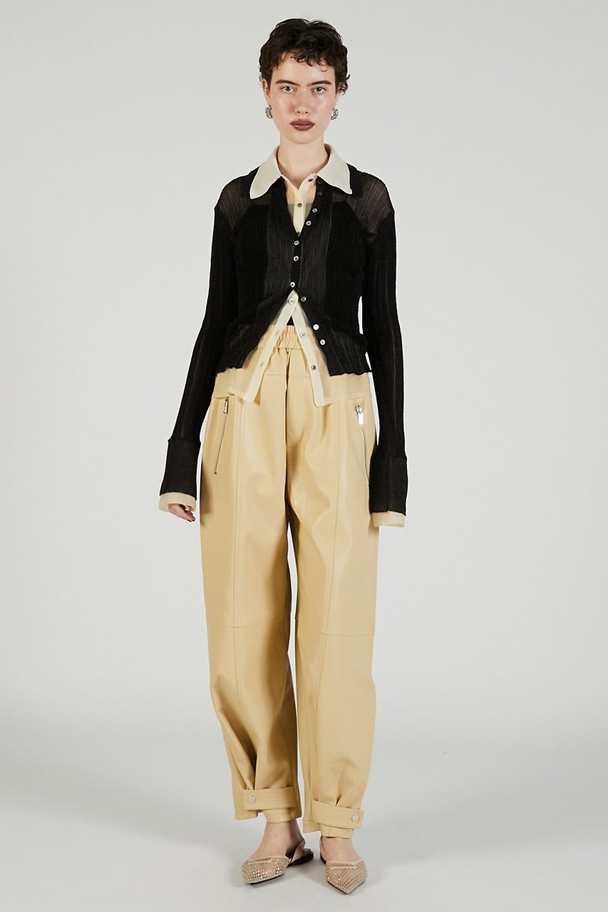 【プランク プロジェクト/PRANK PROJECT】のレイヤードシアーリブスリムニットシャツ / Layered Sheer Ribbed Slim Knit Shirt 人気、トレンドファッション・服の通販 founy(ファニー) 　ファッション　Fashion　レディースファッション　Fashion for Women　トップス・カットソー　Cut & Sew Tops　ニット　Knit Tops & Sweaters　カーディガン・羽織り　Layered Style Cardigans　シャツ・ブラウス・オフィスカジュアル　Elegant Blouses & Button-Ups　ロングTシャツ・Tシャツ　Longline T-Shirts & Tees　カーディガン　Cardigan, Knitwear　シアー　Sheer, See-Through　ボトム　Bottoms, Lower Wear　other-7|ID: prp329100004884994 ipo3291000000036465670