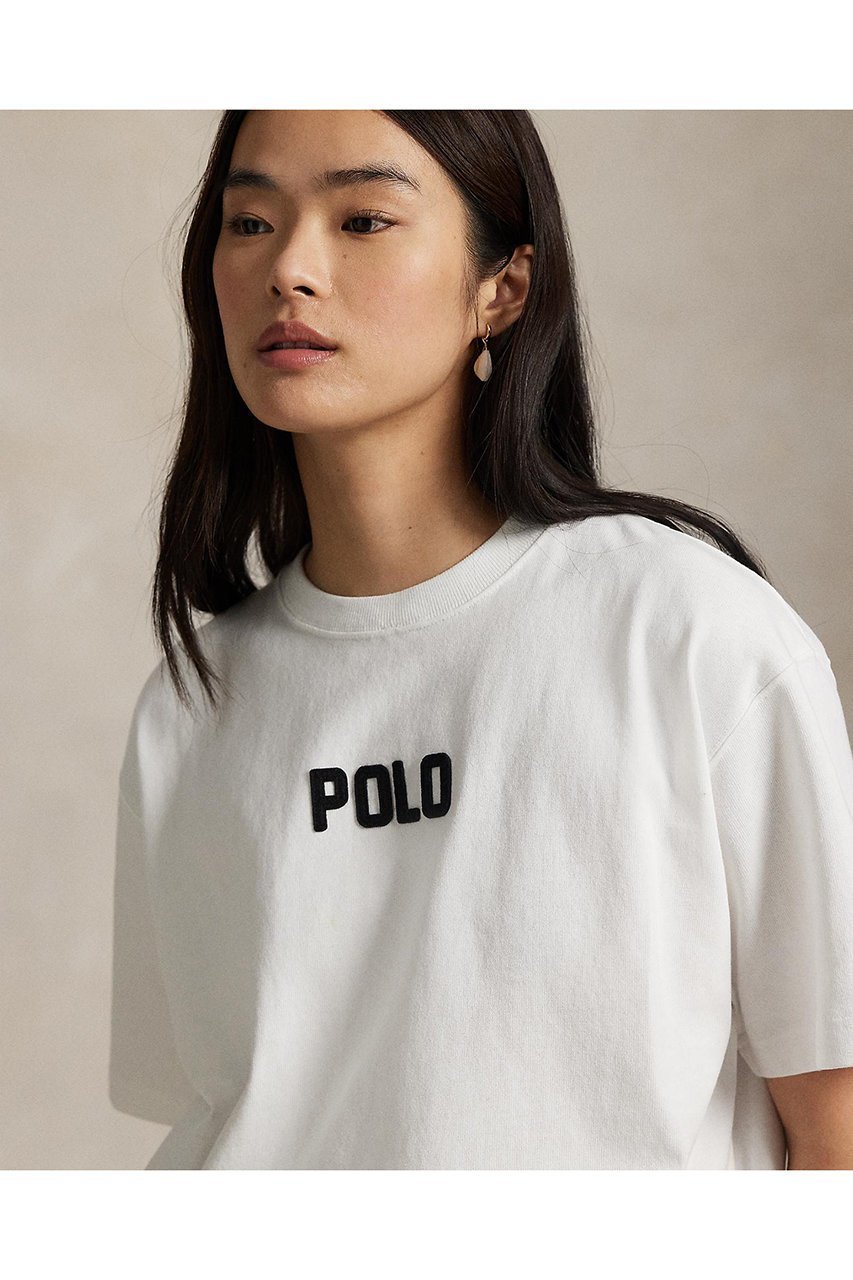 【ラルフローレン/RALPH LAUREN】の【POLO RALPH LAUREN】ロゴ コットン ジャージー クルーネック Tシャツ 人気、トレンドファッション・服の通販 founy(ファニー) 　ファッション　Fashion　レディースファッション　Fashion for Women　トップス・カットソー　Cut & Sew Tops　シャツ・ブラウス・オフィスカジュアル　Elegant Blouses & Button-Ups　ロングTシャツ・Tシャツ　Longline T-Shirts & Tees　カットソー・ベーシックTシャツ　Cut-and-Sewn Tops / Stretch Tees & Basics　ショート　Short, Short Length　シンプル　Simple, Minimal　スラックス　Slacks, Dress Pants　スリーブ　Sleeve, Long Sleeve / Short Sleeve　デニム　Denim, Jeans Material　フィット　Fit, Slim Fit　フェミニン　Feminine, Girly　フロント　Front, Front Design　other-2|ID: prp329100004885044 ipo3291000000036466182