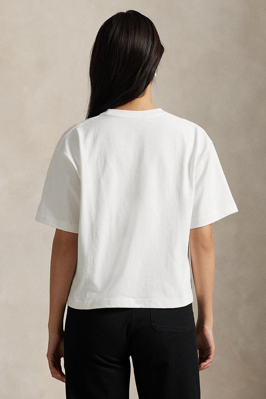 【ラルフローレン/RALPH LAUREN】の【POLO RALPH LAUREN】ロゴ コットン ジャージー クルーネック Tシャツ 人気、トレンドファッション・服の通販 founy(ファニー) 　ファッション　Fashion　レディースファッション　Fashion for Women　トップス・カットソー　Cut & Sew Tops　シャツ・ブラウス・オフィスカジュアル　Elegant Blouses & Button-Ups　ロングTシャツ・Tシャツ　Longline T-Shirts & Tees　カットソー・ベーシックTシャツ　Cut-and-Sewn Tops / Stretch Tees & Basics　ショート　Short, Short Length　シンプル　Simple, Minimal　スラックス　Slacks, Dress Pants　スリーブ　Sleeve, Long Sleeve / Short Sleeve　デニム　Denim, Jeans Material　フィット　Fit, Slim Fit　フェミニン　Feminine, Girly　フロント　Front, Front Design　other-4|ID: prp329100004885044 ipo3291000000036466186