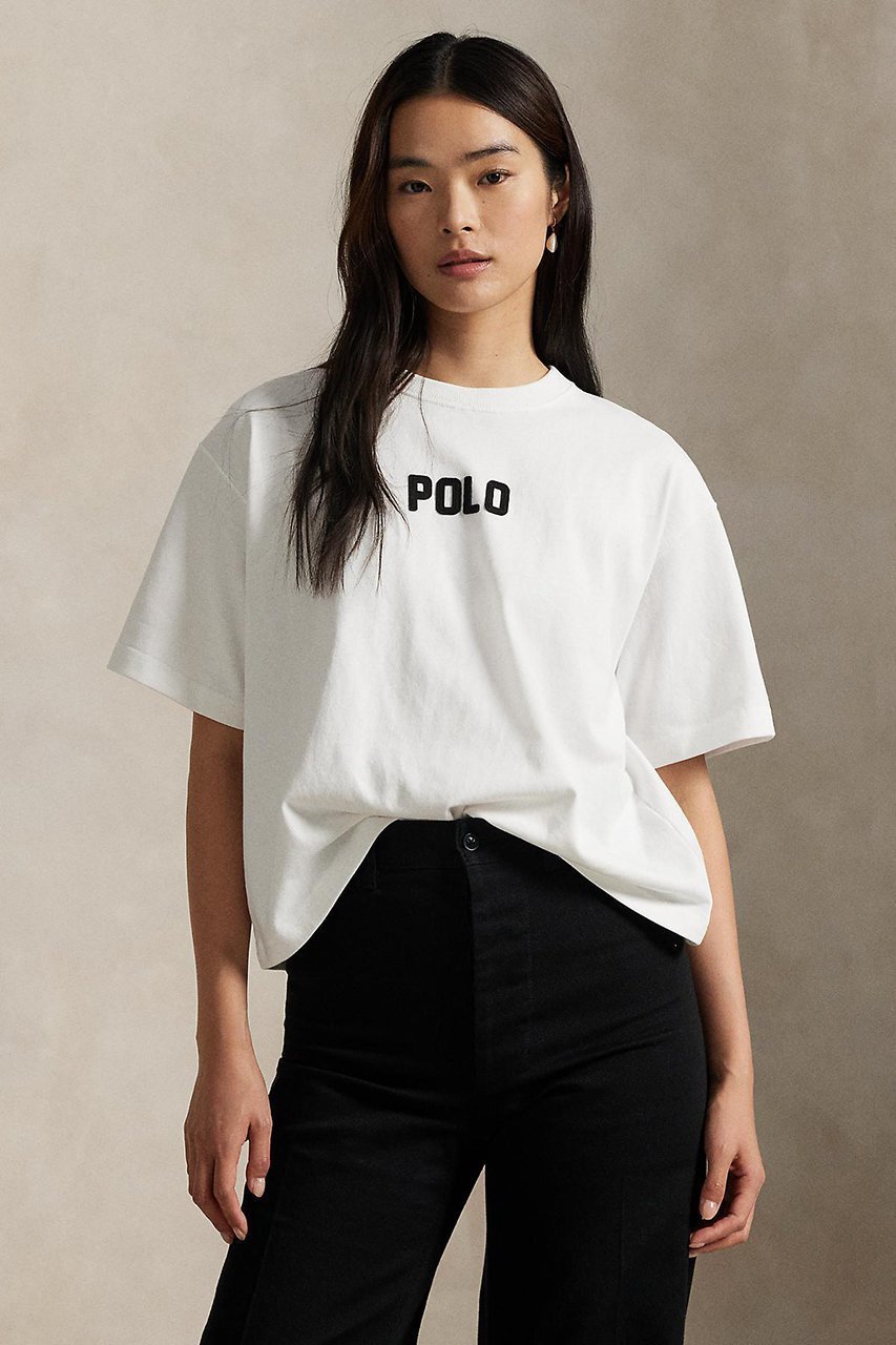 【ラルフローレン/RALPH LAUREN】の【POLO RALPH LAUREN】ロゴ コットン ジャージー クルーネック Tシャツ 人気、トレンドファッション・服の通販 founy(ファニー) 　ファッション　Fashion　レディースファッション　Fashion for Women　トップス・カットソー　Cut & Sew Tops　シャツ・ブラウス・オフィスカジュアル　Elegant Blouses & Button-Ups　ロングTシャツ・Tシャツ　Longline T-Shirts & Tees　カットソー・ベーシックTシャツ　Cut-and-Sewn Tops / Stretch Tees & Basics　ショート　Short, Short Length　シンプル　Simple, Minimal　スラックス　Slacks, Dress Pants　スリーブ　Sleeve, Long Sleeve / Short Sleeve　デニム　Denim, Jeans Material　フィット　Fit, Slim Fit　フェミニン　Feminine, Girly　フロント　Front, Front Design　other-5|ID: prp329100004885044 ipo3291000000036466188