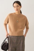 【デザイン ワークス/DESIGN WORKS】のウールカシミヤショートスリーブニット キャメル|ID: prp329100004885099 ipo3291000000036675437