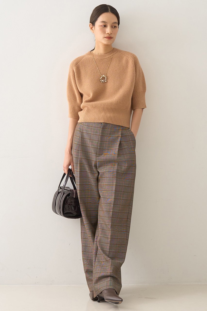 【デザイン ワークス/DESIGN WORKS】のウールカシミヤショートスリーブニット 大人の最旬トレンドファッション＆コーディネート founy(ファウニー) 　ファッション　Fashion　レディースファッション　Fashion for Women　トップス・カットソー　Cut & Sew Tops　ニット　Knit Tops & Sweaters　カジュアルプルオーバー・ニットトップス　Pullovers & Knit Tops / Casual Pullovers　おすすめ　Recommended / Our Picks　コンパクト　Compact, Small Size　バランス　Balance, Style Balance　フェミニン　Feminine, Girly　ボトム　Bottoms, Lower Wear　A/W・秋冬　Autumn/Winter　other-4|ID: prp329100004885099 ipo3291000000036675440