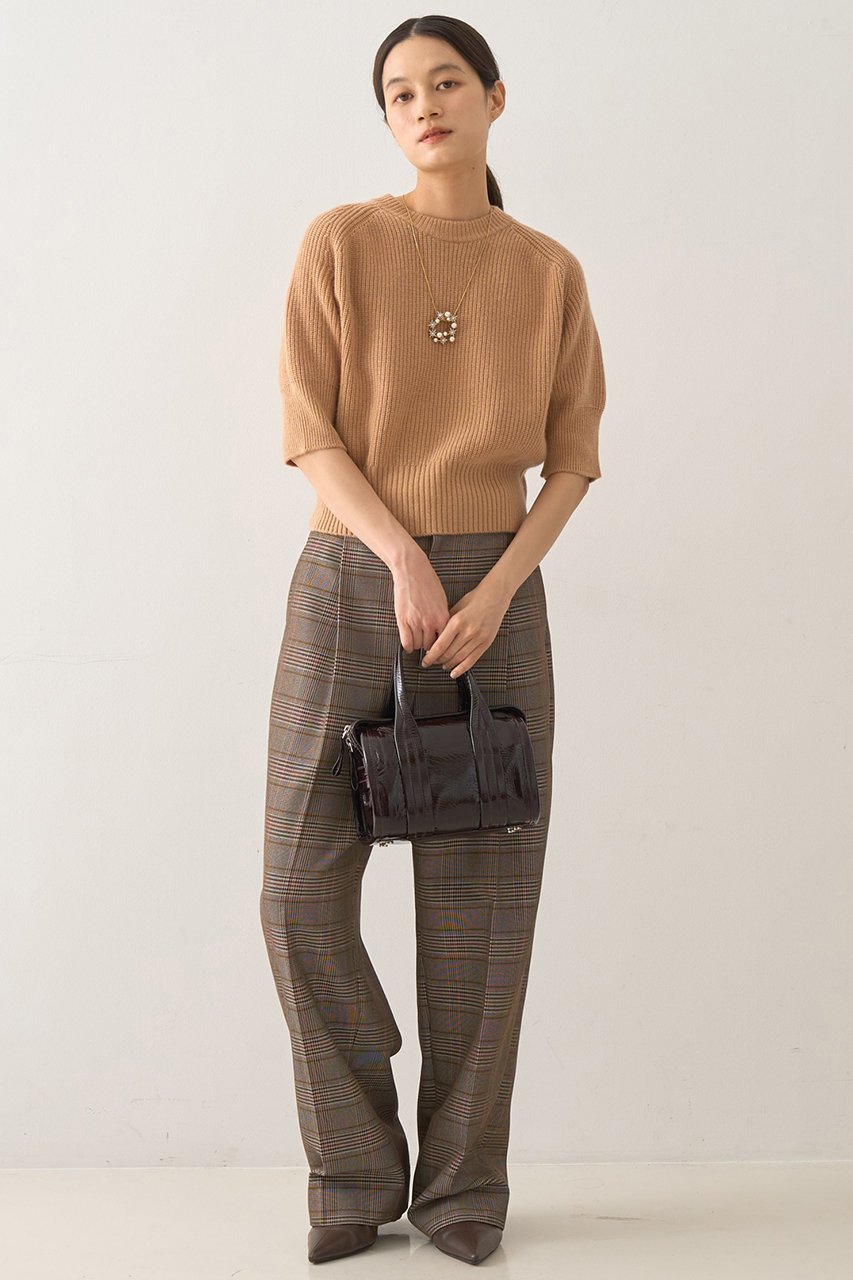 【デザイン ワークス/DESIGN WORKS】のウールカシミヤショートスリーブニット 大人の最旬トレンドファッション＆コーディネート founy(ファウニー) 　ファッション　Fashion　レディースファッション　Fashion for Women　トップス・カットソー　Cut & Sew Tops　ニット　Knit Tops & Sweaters　カジュアルプルオーバー・ニットトップス　Pullovers & Knit Tops / Casual Pullovers　おすすめ　Recommended / Our Picks　コンパクト　Compact, Small Size　バランス　Balance, Style Balance　フェミニン　Feminine, Girly　ボトム　Bottoms, Lower Wear　A/W・秋冬　Autumn/Winter　other-5|ID: prp329100004885099 ipo3291000000036675441