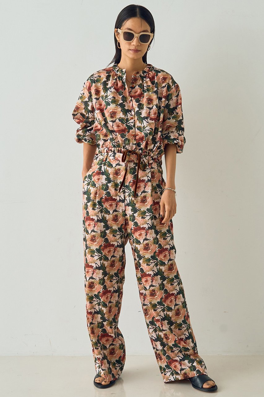 【デザイン ワークス/DESIGN WORKS】の【セットアップ対応】【BEAUVET】フラワープリントワイドパンツ 人気、トレンドファッション・服の通販 founy(ファニー) 　ファッション　Fashion　レディースファッション　Fashion for Women　セットアップ　Matching Sets　レディースパンツ・ボトムス　Pants & Trousers / Bottoms　パンツ　Pants & Trousers　おすすめ　Recommended / Our Picks　ショート　Short, Short Length　シンプル　Simple, Minimal　スーツ　Suit, Formalwear　セットアップ　Set-Up, Coordinated Outfit　ドレープ　Drape, Draping Fabric　フラワー　Flower, Floral　プリント　Print, Printed Pattern　リネン　Linen, Linen Fabric　リラックス　Relax, Relaxed Fit　ワイド　Wide, Wide Fit　エレガント 上品　Elegant　other-6|ID: prp329100004885100 ipo3291000000036466873