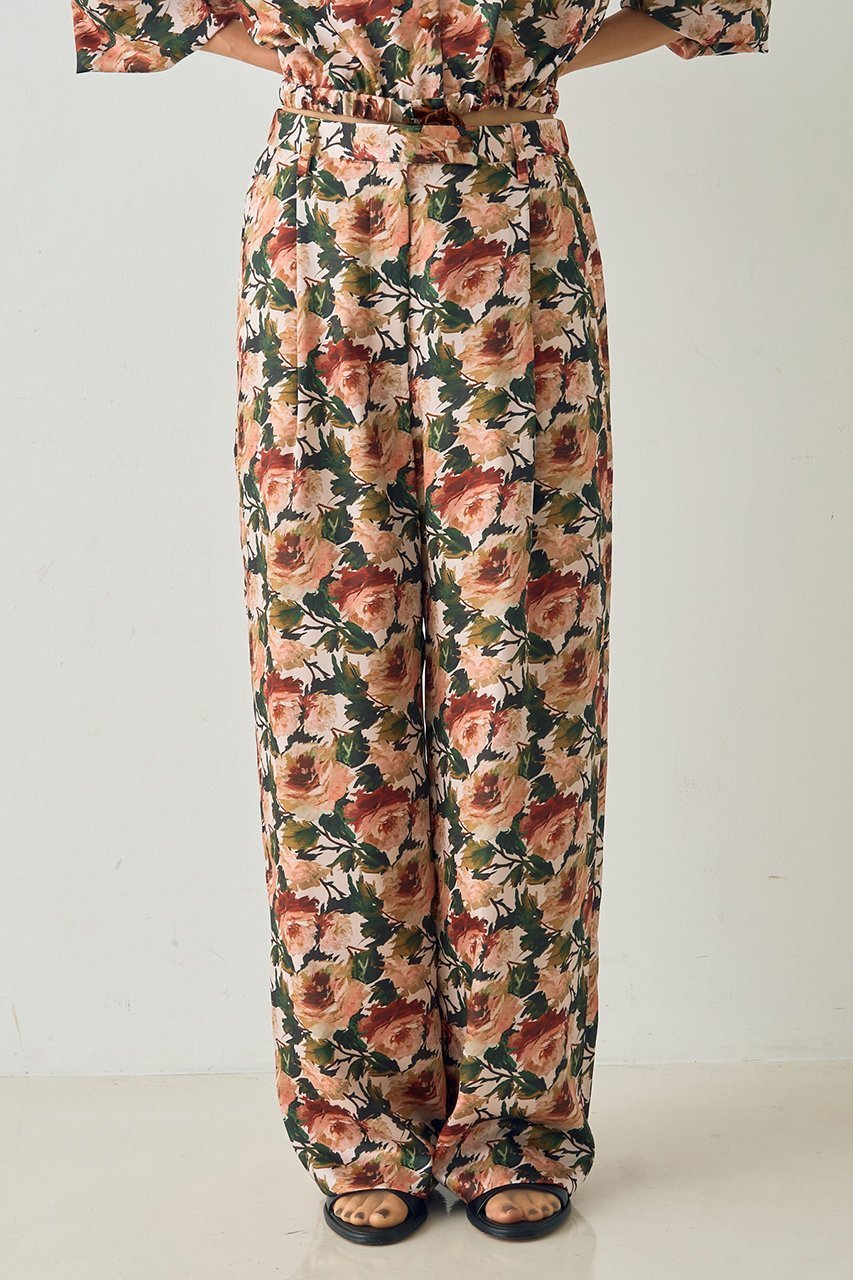 【デザイン ワークス/DESIGN WORKS】の【セットアップ対応】【BEAUVET】フラワープリントワイドパンツ 人気、トレンドファッション・服の通販 founy(ファニー) 　ファッション　Fashion　レディースファッション　Fashion for Women　セットアップ　Matching Sets　レディースパンツ・ボトムス　Pants & Trousers / Bottoms　パンツ　Pants & Trousers　おすすめ　Recommended / Our Picks　ショート　Short, Short Length　シンプル　Simple, Minimal　スーツ　Suit, Formalwear　セットアップ　Set-Up, Coordinated Outfit　ドレープ　Drape, Draping Fabric　フラワー　Flower, Floral　プリント　Print, Printed Pattern　リネン　Linen, Linen Fabric　リラックス　Relax, Relaxed Fit　ワイド　Wide, Wide Fit　エレガント 上品　Elegant　other-7|ID: prp329100004885100 ipo3291000000036466874