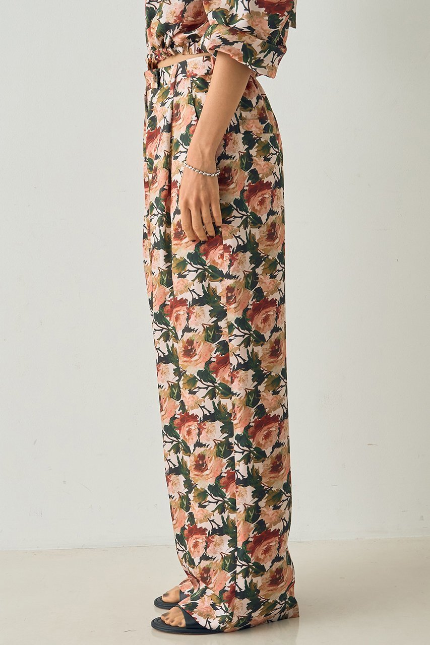 【デザイン ワークス/DESIGN WORKS】の【セットアップ対応】【BEAUVET】フラワープリントワイドパンツ 人気、トレンドファッション・服の通販 founy(ファニー) 　ファッション　Fashion　レディースファッション　Fashion for Women　セットアップ　Matching Sets　レディースパンツ・ボトムス　Pants & Trousers / Bottoms　パンツ　Pants & Trousers　おすすめ　Recommended / Our Picks　ショート　Short, Short Length　シンプル　Simple, Minimal　スーツ　Suit, Formalwear　セットアップ　Set-Up, Coordinated Outfit　ドレープ　Drape, Draping Fabric　フラワー　Flower, Floral　プリント　Print, Printed Pattern　リネン　Linen, Linen Fabric　リラックス　Relax, Relaxed Fit　ワイド　Wide, Wide Fit　エレガント 上品　Elegant　other-8|ID: prp329100004885100 ipo3291000000036466875