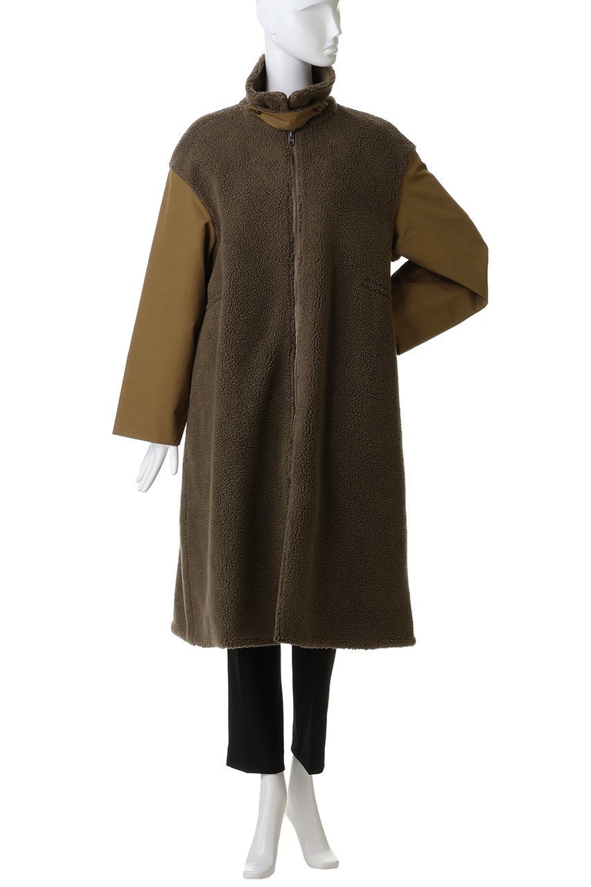 【ヴァシュモン/VACHEMENT】のリサイクルシェルタフタ×ボア ロングコート 人気、トレンドファッション・服の通販 founy(ファニー) 　ファッション　Fashion　レディースファッション　Fashion for Women　アウター　Coat / Outerwear Collection　コート・ロングコート・ピーコート　Long Coats, Peacoats & More　エレガント 上品　Elegant　タフタ　Taffeta, Structured Fabric　ドッキング　Docking, Mixed Material　ミリタリー　Military, Army Style　ロング　Long, Long-Length　定番　Standard, Basic Item　other-2|ID: prp329100004885128 ipo3291000000036467193