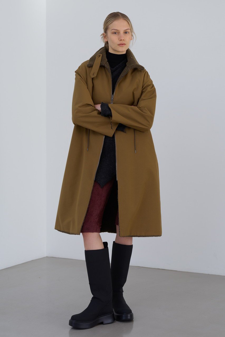 【ヴァシュモン/VACHEMENT】のリサイクルシェルタフタ×ボア ロングコート 人気、トレンドファッション・服の通販 founy(ファニー) 　ファッション　Fashion　レディースファッション　Fashion for Women　アウター　Coat / Outerwear Collection　コート・ロングコート・ピーコート　Long Coats, Peacoats & More　エレガント 上品　Elegant　タフタ　Taffeta, Structured Fabric　ドッキング　Docking, Mixed Material　ミリタリー　Military, Army Style　ロング　Long, Long-Length　定番　Standard, Basic Item　other-8|ID: prp329100004885128 ipo3291000000036467199