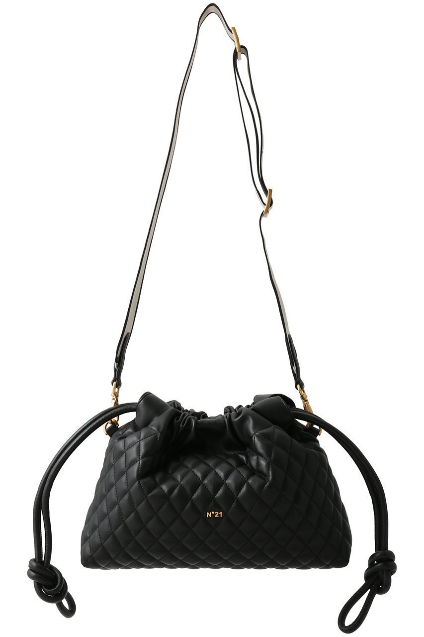 【ヌメロ ヴェントゥーノ/N°21】のキルティング ショルダーバッグ インテリア・キッズ・メンズ・レディースファッション・服の通販 founy(ファニー) 　ファッション　Fashion　レディースファッション　Fashion for Women　バッグ　Bags　キルティング　Quilted, Quilting　フォルム　Silhouette, Form　エレガント 上品　Elegant　巾着　Drawstring Bag, Kinchaku　ブラック|ID: prp329100004885166 ipo3291000000036467636