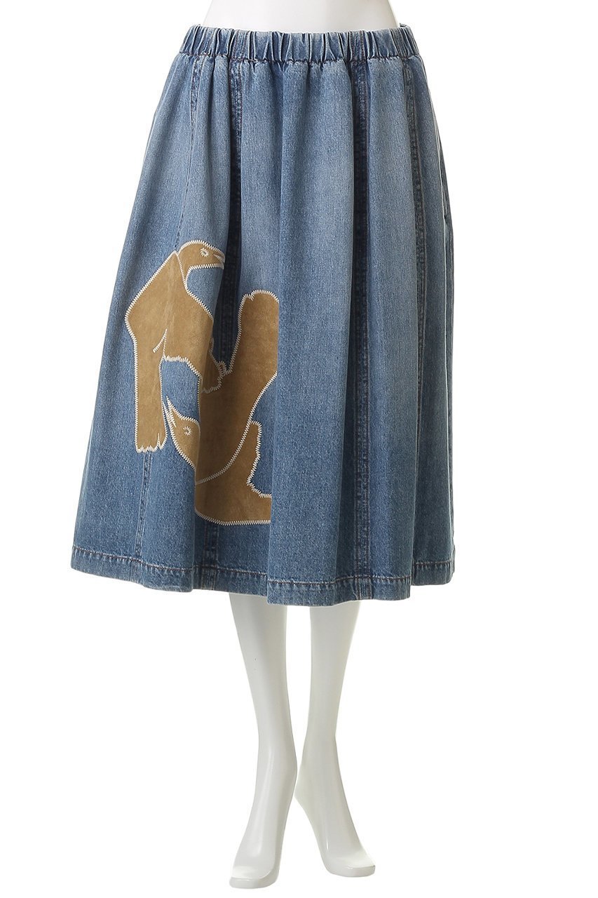 【マルニ/MARNI】のバードパッチワークデニムギャザースカート 人気、トレンドファッション・服の通販 founy(ファニー) 　ファッション　Fashion　レディースファッション　Fashion for Women　スカート　Skirts　ギャザー　Gathered, Ruffled　シンプル　Simple, Minimal　デニム　Denim, Jeans Material　パッチワーク　Patchwork, Mixed Fabric　other-2|ID: prp329100004885209 ipo3291000000036468363