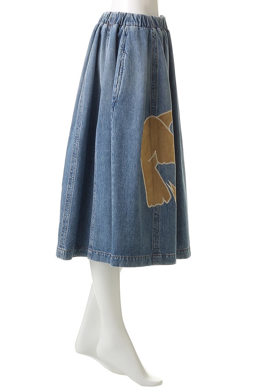 【マルニ/MARNI】のバードパッチワークデニムギャザースカート 人気、トレンドファッション・服の通販 founy(ファニー) 　ファッション　Fashion　レディースファッション　Fashion for Women　スカート　Skirts　ギャザー　Gathered, Ruffled　シンプル　Simple, Minimal　デニム　Denim, Jeans Material　パッチワーク　Patchwork, Mixed Fabric　other-3|ID: prp329100004885209 ipo3291000000036468365