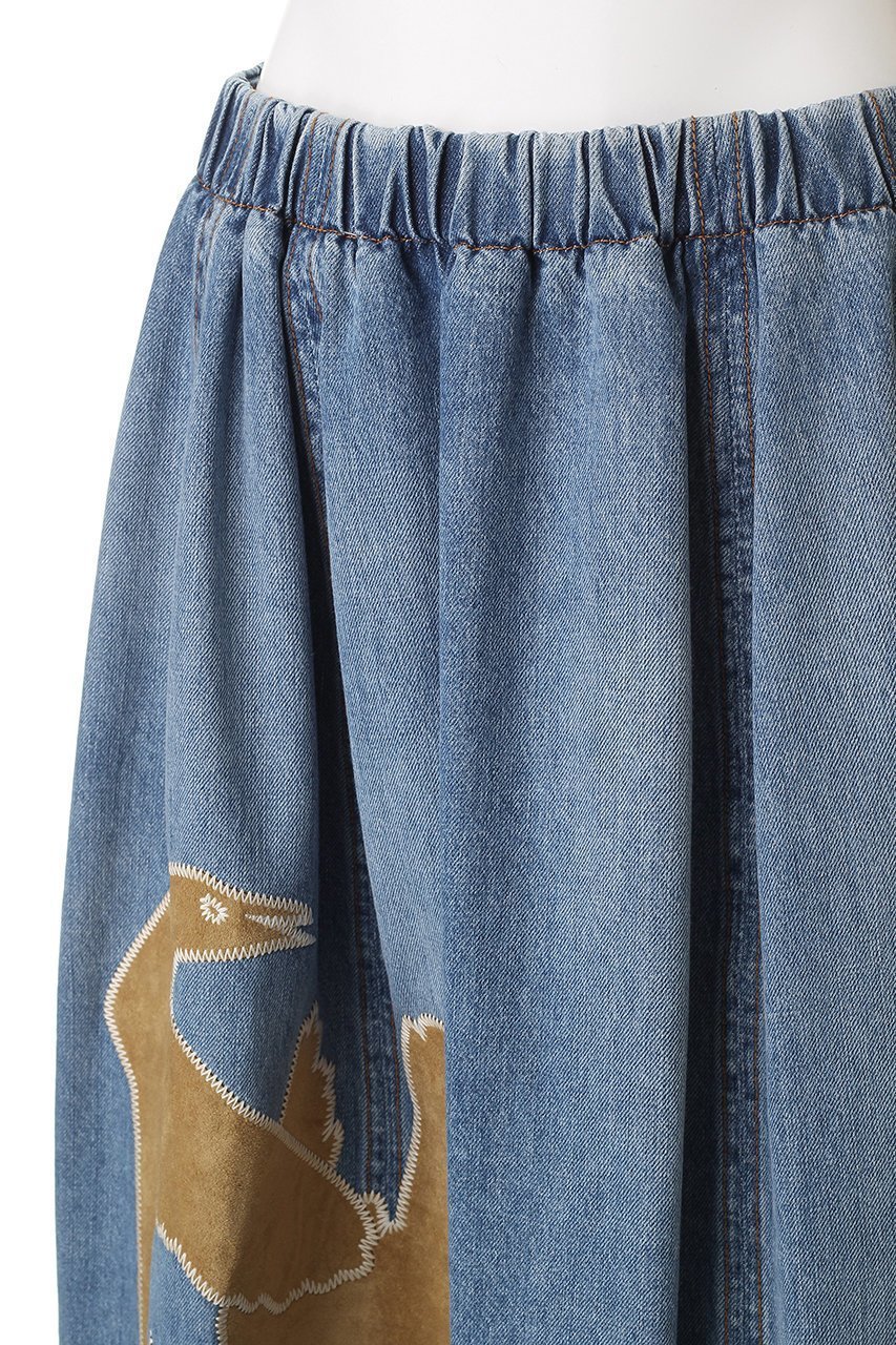 【マルニ/MARNI】のバードパッチワークデニムギャザースカート 人気、トレンドファッション・服の通販 founy(ファニー) 　ファッション　Fashion　レディースファッション　Fashion for Women　スカート　Skirts　ギャザー　Gathered, Ruffled　シンプル　Simple, Minimal　デニム　Denim, Jeans Material　パッチワーク　Patchwork, Mixed Fabric　other-5|ID: prp329100004885209 ipo3291000000036468370
