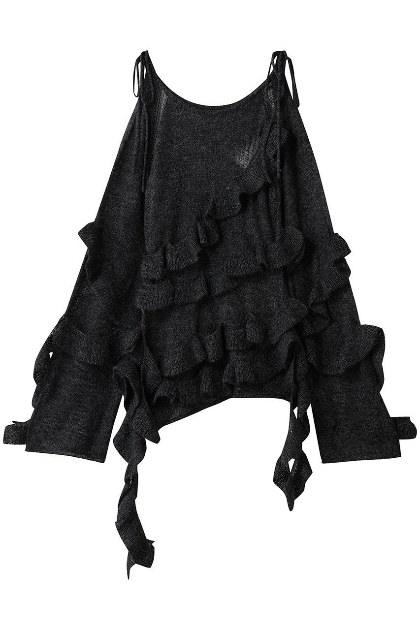 【プランク プロジェクト/PRANK PROJECT】のモヘアチュニック / Mohair Tunic 人気、トレンドファッション・服の通販 founy(ファニー) 　ファッション　Fashion　レディースファッション　Fashion for Women　トップス・カットソー　Cut & Sew Tops　ニット　Knit Tops & Sweaters　カジュアルプルオーバー・ニットトップス　Pullovers & Knit Tops / Casual Pullovers　シアー　Sheer, See-Through　スリーブ　Sleeve, Long Sleeve / Short Sleeve　ダメージ　Distressed, Destroyed　チュニック　Tunic, Long Top　フリル　Frill, Ruffle　ロング　Long, Long-Length　A/W・秋冬　Autumn/Winter　 other-1|ID: prp329100004885229 ipo3291000000036468694