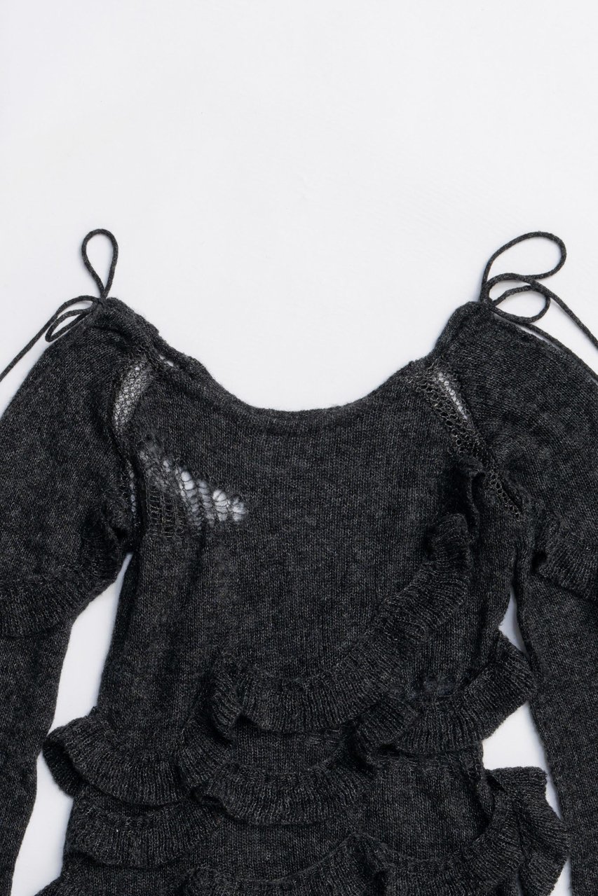 【プランク プロジェクト/PRANK PROJECT】のモヘアチュニック / Mohair Tunic 人気、トレンドファッション・服の通販 founy(ファニー) 　ファッション　Fashion　レディースファッション　Fashion for Women　トップス・カットソー　Cut & Sew Tops　ニット　Knit Tops & Sweaters　カジュアルプルオーバー・ニットトップス　Pullovers & Knit Tops / Casual Pullovers　シアー　Sheer, See-Through　スリーブ　Sleeve, Long Sleeve / Short Sleeve　ダメージ　Distressed, Destroyed　チュニック　Tunic, Long Top　フリル　Frill, Ruffle　ロング　Long, Long-Length　A/W・秋冬　Autumn/Winter　other-7|ID: prp329100004885229 ipo3291000000036468714