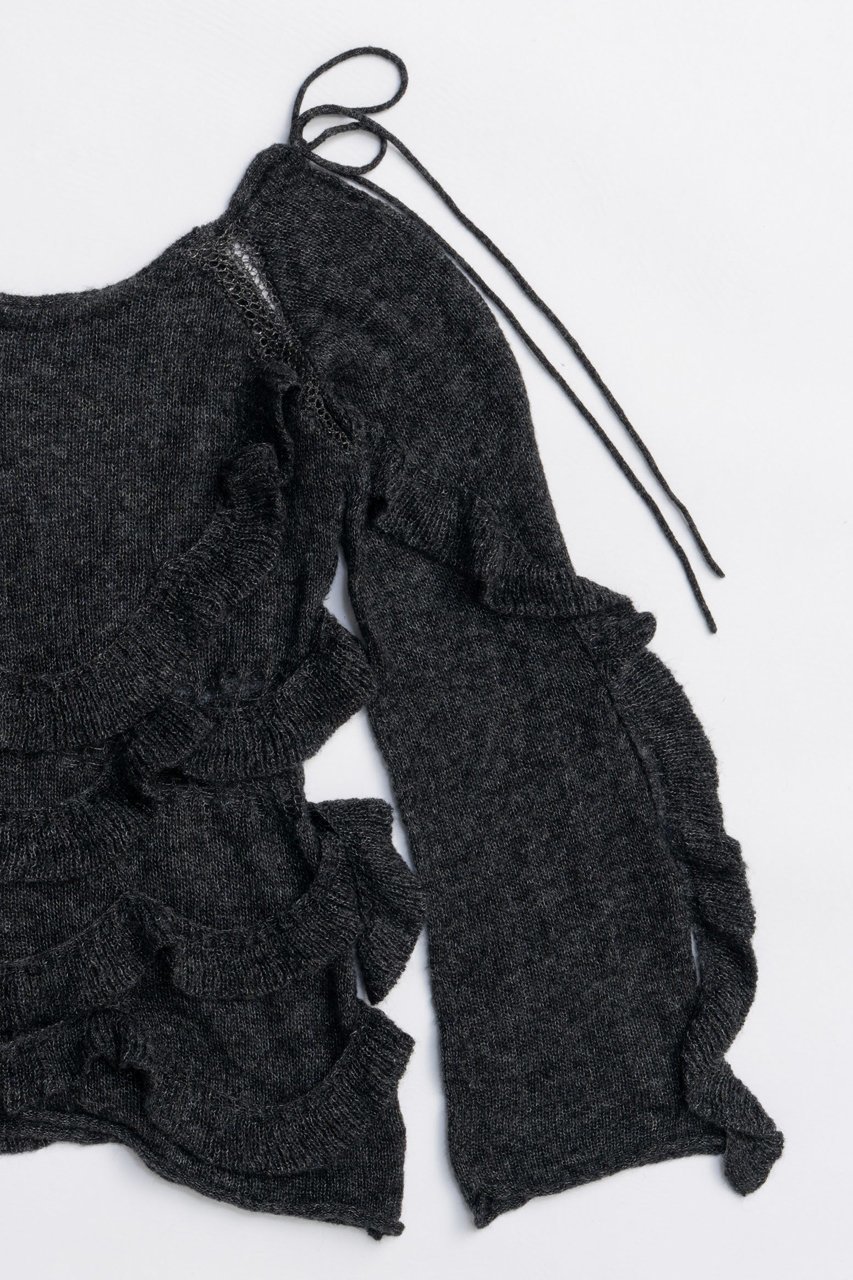 【プランク プロジェクト/PRANK PROJECT】のモヘアチュニック / Mohair Tunic 人気、トレンドファッション・服の通販 founy(ファニー) 　ファッション　Fashion　レディースファッション　Fashion for Women　トップス・カットソー　Cut & Sew Tops　ニット　Knit Tops & Sweaters　カジュアルプルオーバー・ニットトップス　Pullovers & Knit Tops / Casual Pullovers　シアー　Sheer, See-Through　スリーブ　Sleeve, Long Sleeve / Short Sleeve　ダメージ　Distressed, Destroyed　チュニック　Tunic, Long Top　フリル　Frill, Ruffle　ロング　Long, Long-Length　A/W・秋冬　Autumn/Winter　other-8|ID: prp329100004885229 ipo3291000000036468716