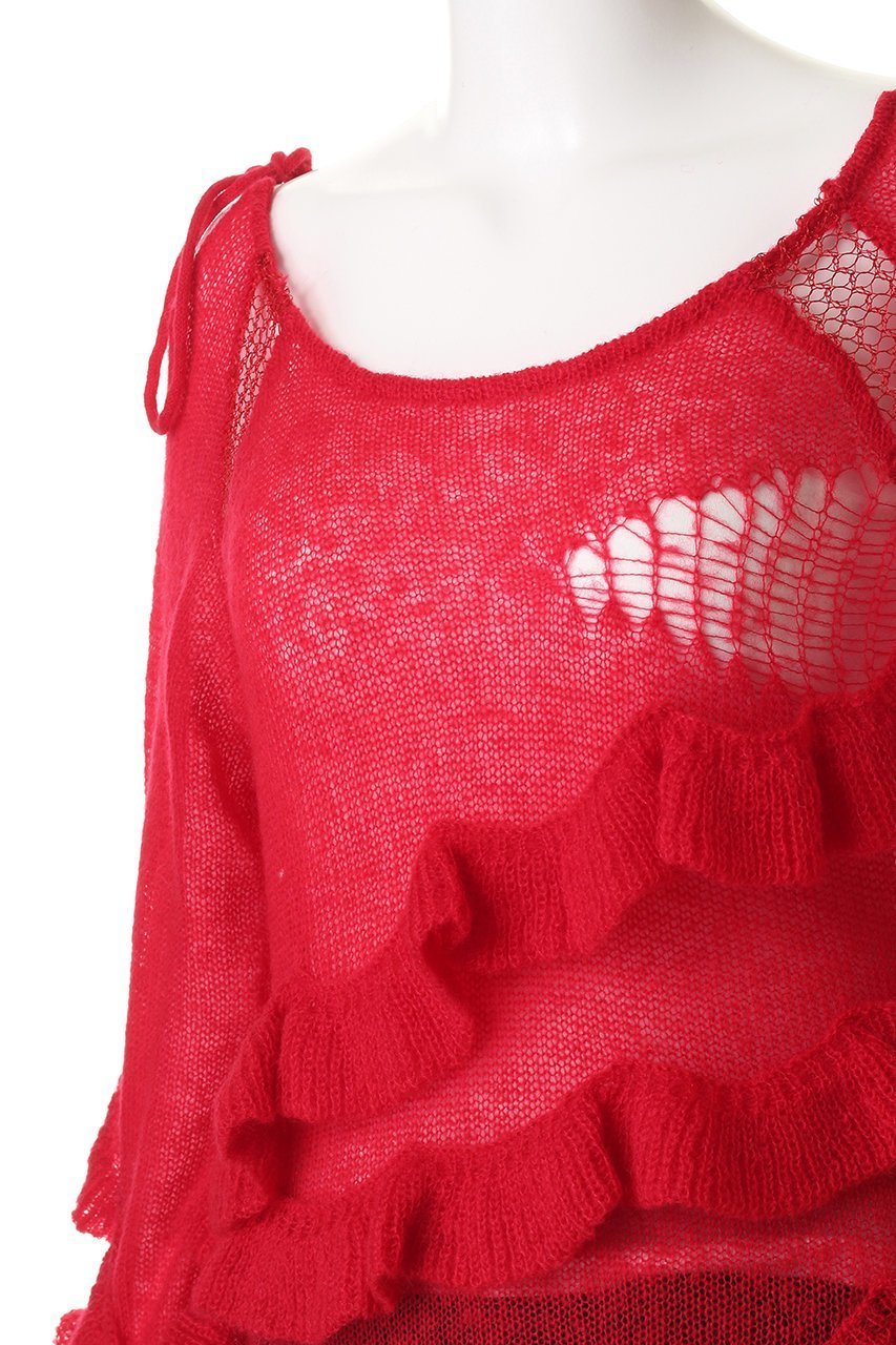 【プランク プロジェクト/PRANK PROJECT】のモヘアチュニック / Mohair Tunic 大人の最旬トレンドファッション＆コーディネート founy(ファウニー) 　ファッション　Fashion　レディースファッション　Fashion for Women　トップス・カットソー　Cut & Sew Tops　ニット　Knit Tops & Sweaters　カジュアルプルオーバー・ニットトップス　Pullovers & Knit Tops / Casual Pullovers　シアー　Sheer, See-Through　スリーブ　Sleeve, Long Sleeve / Short Sleeve　ダメージ　Distressed, Destroyed　チュニック　Tunic, Long Top　フリル　Frill, Ruffle　ロング　Long, Long-Length　A/W・秋冬　Autumn/Winter　other-5|ID: prp329100004885229 ipo3291000000036508450