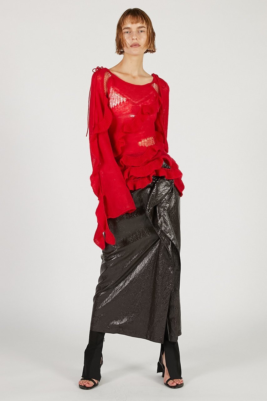 【プランク プロジェクト/PRANK PROJECT】のモヘアチュニック / Mohair Tunic 大人の最旬トレンドファッション＆コーディネート founy(ファウニー) 　ファッション　Fashion　レディースファッション　Fashion for Women　トップス・カットソー　Cut & Sew Tops　ニット　Knit Tops & Sweaters　カジュアルプルオーバー・ニットトップス　Pullovers & Knit Tops / Casual Pullovers　シアー　Sheer, See-Through　スリーブ　Sleeve, Long Sleeve / Short Sleeve　ダメージ　Distressed, Destroyed　チュニック　Tunic, Long Top　フリル　Frill, Ruffle　ロング　Long, Long-Length　A/W・秋冬　Autumn/Winter　other-7|ID: prp329100004885229 ipo3291000000036508452