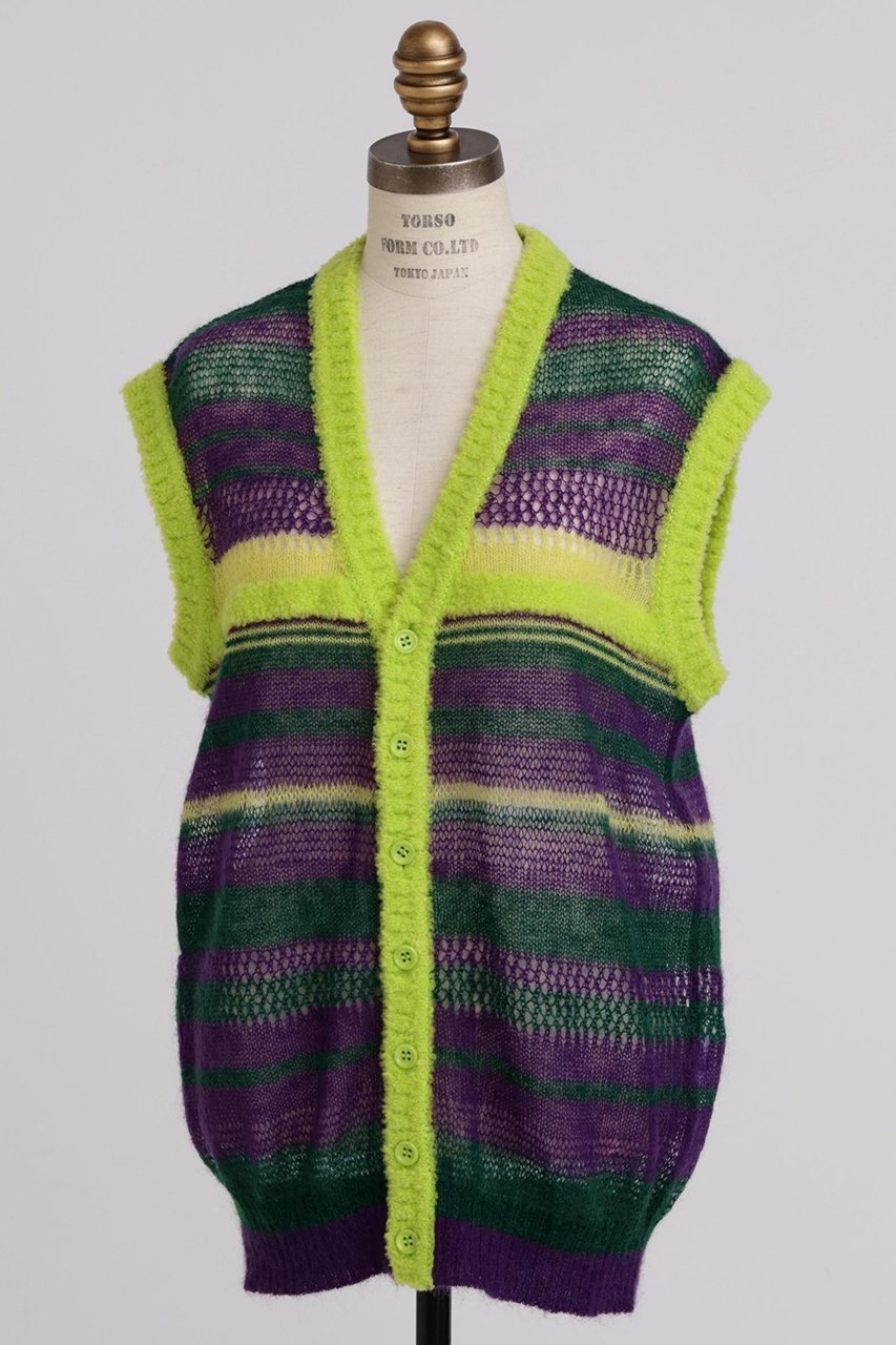 【ヒューエルミュージアム/hueLe Museum】の【STUMBLY】Sheer Mohair Gilet 人気、トレンドファッション・服の通販 founy(ファニー) 　ファッション　Fashion　レディースファッション　Fashion for Women　トップス・カットソー　Cut & Sew Tops　ニット　Knit Tops & Sweaters　ベスト&ジレ / 重ね着スタイル　Vests & Gilets　カジュアルプルオーバー・ニットトップス　Pullovers & Knit Tops / Casual Pullovers　メッシュ　Mesh, Net Fabric　ランダム　Random, Irregular　other-2|ID: prp329100004885237 ipo3291000000036468770