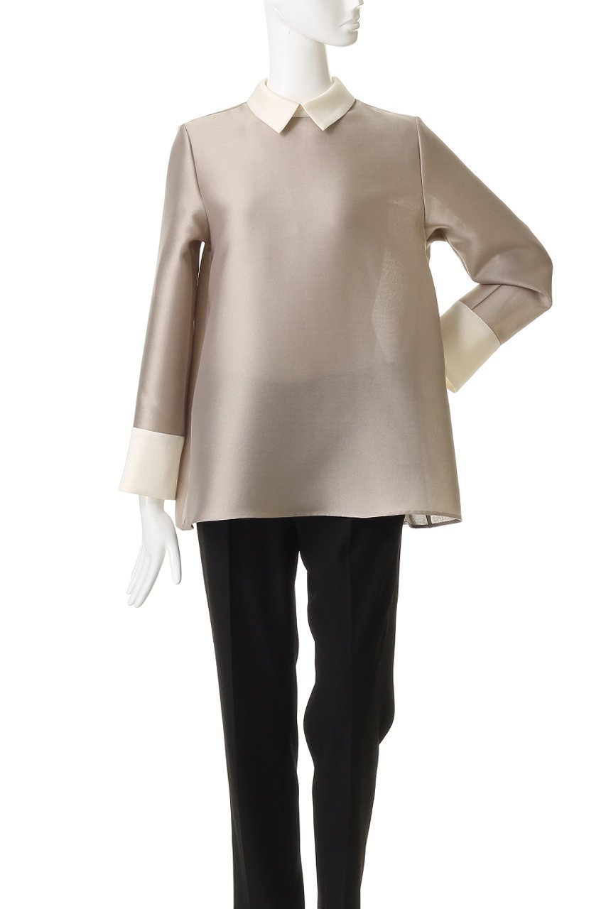 【エムフィル/M Fil】のシルキーWクロス バイカラーブラウス 人気、トレンドファッション・服の通販 founy(ファニー) 　ファッション　Fashion　レディースファッション　Fashion for Women　トップス・カットソー　Cut & Sew Tops　シャツ・ブラウス・オフィスカジュアル　Elegant Blouses & Button-Ups　おすすめ　Recommended / Our Picks　スリーブ　Sleeve, Long Sleeve / Short Sleeve　ダブル　Double, Double-Breasted　マニッシュ　Mannish, Boyish　ロング　Long, Long-Length　軽量　Lightweight, Ultra Light　other-2|ID: prp329100004885256 ipo3291000000036469029