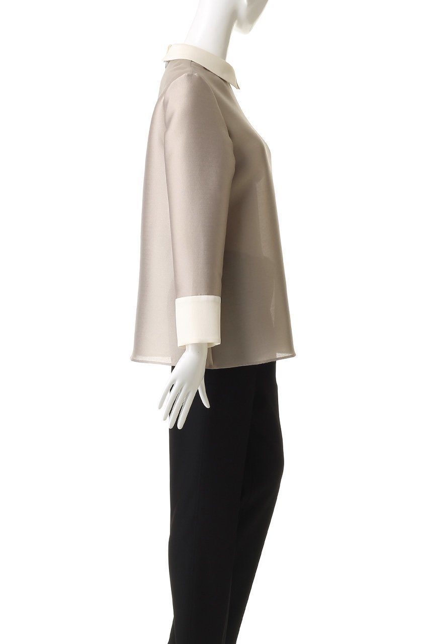 【エムフィル/M Fil】のシルキーWクロス バイカラーブラウス 人気、トレンドファッション・服の通販 founy(ファニー) 　ファッション　Fashion　レディースファッション　Fashion for Women　トップス・カットソー　Cut & Sew Tops　シャツ・ブラウス・オフィスカジュアル　Elegant Blouses & Button-Ups　おすすめ　Recommended / Our Picks　スリーブ　Sleeve, Long Sleeve / Short Sleeve　ダブル　Double, Double-Breasted　マニッシュ　Mannish, Boyish　ロング　Long, Long-Length　軽量　Lightweight, Ultra Light　other-3|ID: prp329100004885256 ipo3291000000036469032