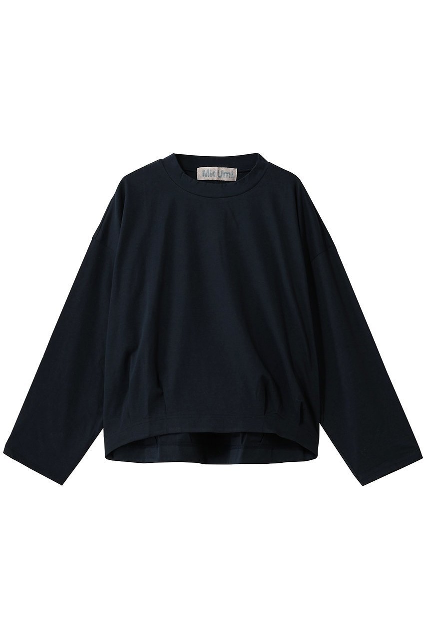 【ミディウミ/MidiUmi】のwide bottle neck P/O プルオーバー インテリア・キッズ・メンズ・レディースファッション・服の通販 founy(ファニー) 　ファッション　Fashion　レディースファッション　Fashion for Women　トップス・カットソー　Cut & Sew Tops　シャツ・ブラウス・オフィスカジュアル　Elegant Blouses & Button-Ups　ロングTシャツ・Tシャツ　Longline T-Shirts & Tees　カジュアルプルオーバー・ニットトップス　Pullovers & Knit Tops / Casual Pullovers　カットソー・ベーシックTシャツ　Cut-and-Sewn Tops / Stretch Tees & Basics　スリーブ　Sleeve, Long Sleeve / Short Sleeve　バランス　Balance, Style Balance　ベーシック　Basic, Essential　ボトルネック　Bottle Neck, Mock Neck　ロング　Long, Long-Length　ワイド　Wide, Wide Fit　navy|ID: prp329100004885261 ipo3291000000036469213