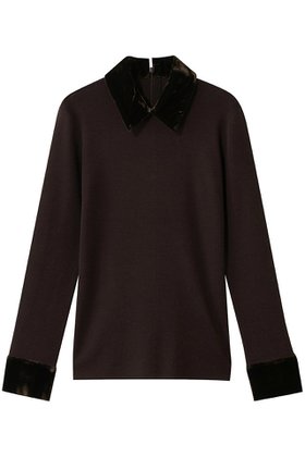 【クラネ/CLANE】 VELOR COLLAR KNIT TOPS人気、トレンドファッション・服の通販 founy(ファニー) ファッション Fashion レディースファッション Fashion for Women トップス・カットソー Cut & Sew Tops ニット Knit Tops & Sweaters カジュアルプルオーバー・ニットトップス Pullovers & Knit Tops / Casual Pullovers シンプル Simple, Minimal ベロア Velour, Soft Velvet |ID:prp329100004885294