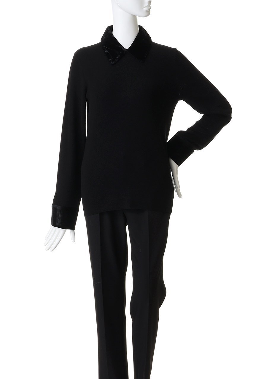 【クラネ/CLANE】のVELOR COLLAR KNIT TOPS 人気、トレンドファッション・服の通販 founy(ファニー) 　ファッション　Fashion　レディースファッション　Fashion for Women　トップス・カットソー　Cut & Sew Tops　ニット　Knit Tops & Sweaters　カジュアルプルオーバー・ニットトップス　Pullovers & Knit Tops / Casual Pullovers　シンプル　Simple, Minimal　ベロア　Velour, Soft Velvet　other-2|ID: prp329100004885294 ipo3291000000036469519