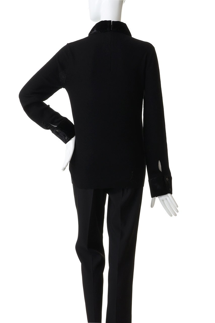 【クラネ/CLANE】のVELOR COLLAR KNIT TOPS 大人の最旬トレンドファッション＆コーディネート founy(ファウニー) 　ファッション　Fashion　レディースファッション　Fashion for Women　トップス・カットソー　Cut & Sew Tops　ニット　Knit Tops & Sweaters　カジュアルプルオーバー・ニットトップス　Pullovers & Knit Tops / Casual Pullovers　シンプル　Simple, Minimal　ベロア　Velour, Soft Velvet　other-4|ID: prp329100004885294 ipo3291000000036786281