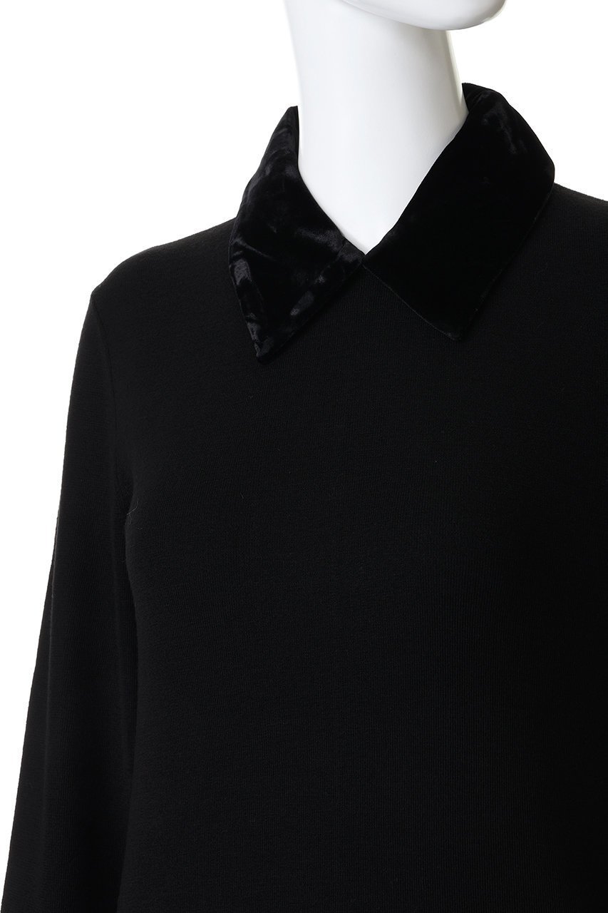 【クラネ/CLANE】のVELOR COLLAR KNIT TOPS 大人の最旬トレンドファッション＆コーディネート founy(ファウニー) 　ファッション　Fashion　レディースファッション　Fashion for Women　トップス・カットソー　Cut & Sew Tops　ニット　Knit Tops & Sweaters　カジュアルプルオーバー・ニットトップス　Pullovers & Knit Tops / Casual Pullovers　シンプル　Simple, Minimal　ベロア　Velour, Soft Velvet　other-5|ID: prp329100004885294 ipo3291000000036786282