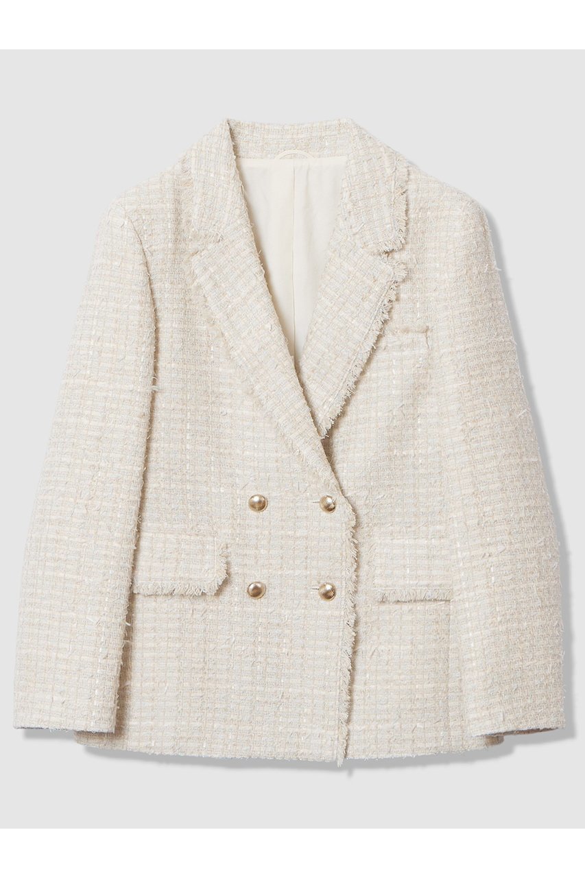 【アナイ/ANAYI】の【Eternal Line 2026】ミックスツイードダブル ジャケット インテリア・キッズ・メンズ・レディースファッション・服の通販 founy(ファニー) 　ファッション　Fashion　レディースファッション　Fashion for Women　アウター　Coat / Outerwear Collection　レディースジャケット・軽アウター　Jackets　おすすめ　Recommended / Our Picks　ジャケット　Jacket, Outerwear　セットアップ　Set-Up, Coordinated Outfit　セレモニー　Ceremony　ダブル　Double, Double-Breasted　ツイード　Twill, Twill Weave　バランス　Balance, Style Balance　フロント　Front, Front Design　ミックス　Mix, Mixed Style　エレガント 上品　Elegant　ビジネス 仕事 通勤　Business / Work / Commuting　ブルー系|ID: prp329100004885300 ipo3291000000036469573