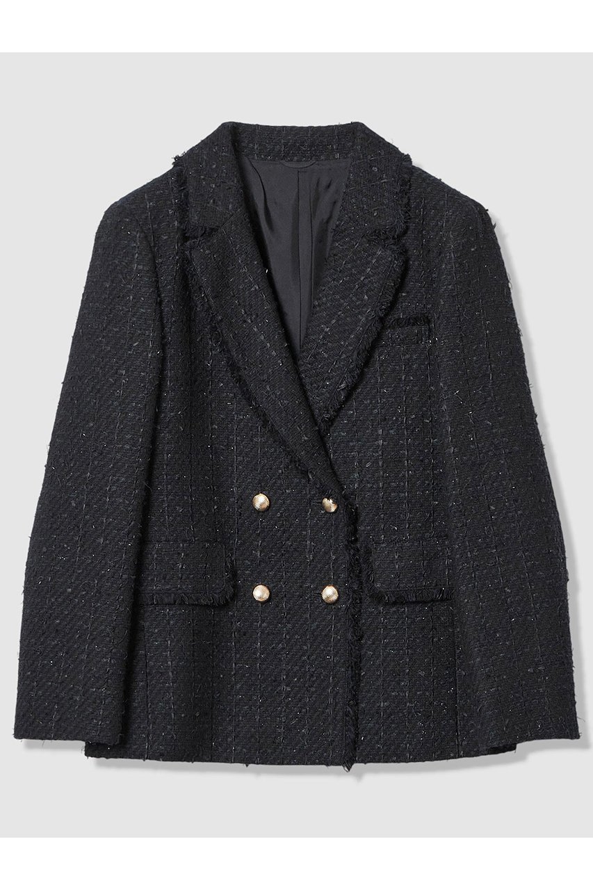 【アナイ/ANAYI】の【Eternal Line 2026】ミックスツイードダブル ジャケット インテリア・キッズ・メンズ・レディースファッション・服の通販 founy(ファニー) 　ファッション　Fashion　レディースファッション　Fashion for Women　アウター　Coat / Outerwear Collection　レディースジャケット・軽アウター　Jackets　おすすめ　Recommended / Our Picks　ジャケット　Jacket, Outerwear　セットアップ　Set-Up, Coordinated Outfit　セレモニー　Ceremony　ダブル　Double, Double-Breasted　ツイード　Twill, Twill Weave　バランス　Balance, Style Balance　フロント　Front, Front Design　ミックス　Mix, Mixed Style　エレガント 上品　Elegant　ビジネス 仕事 通勤　Business / Work / Commuting　ネイビー|ID: prp329100004885300 ipo3291000000036469575