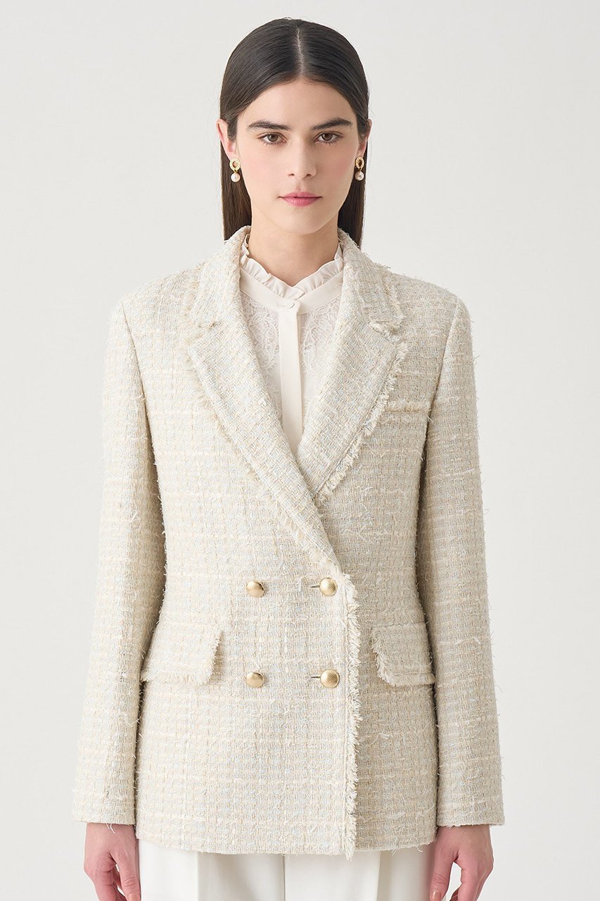 【アナイ/ANAYI】の【Eternal Line 2026】ミックスツイードダブル ジャケット 人気、トレンドファッション・服の通販 founy(ファニー) 　ファッション　Fashion　レディースファッション　Fashion for Women　アウター　Coat / Outerwear Collection　レディースジャケット・軽アウター　Jackets　おすすめ　Recommended / Our Picks　ジャケット　Jacket, Outerwear　セットアップ　Set-Up, Coordinated Outfit　セレモニー　Ceremony　ダブル　Double, Double-Breasted　ツイード　Twill, Twill Weave　バランス　Balance, Style Balance　フロント　Front, Front Design　ミックス　Mix, Mixed Style　エレガント 上品　Elegant　ビジネス 仕事 通勤　Business / Work / Commuting　other-5|ID: prp329100004885300 ipo3291000000036469584