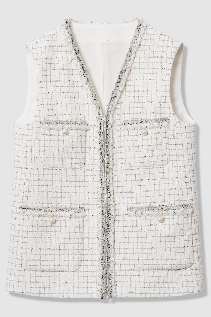 【アナイ/ANAYI】の【Eternal Line 2026】プレイドツイードVネックジレ インテリア・キッズ・メンズ・レディースファッション・服の通販 founy(ファニー) https://founy.com/ ファッション Fashion レディースファッション Fashion for Women アウター Coat / Outerwear Collection レディースジャケット・軽アウター Jackets おすすめ Recommended / Our Picks コンパクト Compact, Small Size ジャケット Jacket, Outerwear セットアップ Set-Up, Coordinated Outfit ツイード Twill, Twill Weave ハーフ Half, Half-Length パール Pearl, Pearl Accent ベスト Vest, Waistcoat エレガント 上品 Elegant |ID: prp329100004885308 ipo3291000000036689639