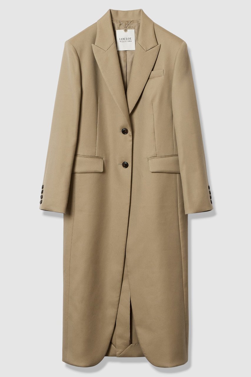 【アルアバイル/allureville】の【LOULOU WILLOUGHBY】ビスコースツイルチェスターコート インテリア・キッズ・メンズ・レディースファッション・服の通販 founy(ファニー) 　ファッション　Fashion　レディースファッション　Fashion for Women　アウター　Coat / Outerwear Collection　コート・ロングコート・ピーコート　Long Coats, Peacoats & More　チェスターコート・ロング丈アウター　Chester Coats / Chesterfield Long Coats　ストレート　Straight, Straight Cut　チェスターコート　Chester Coat, Long Coat　パイピング　Piping, Trim Design　ロング　Long, Long-Length　エレガント 上品　Elegant　ベージュ|ID: prp329100004885321 ipo3291000000036469795