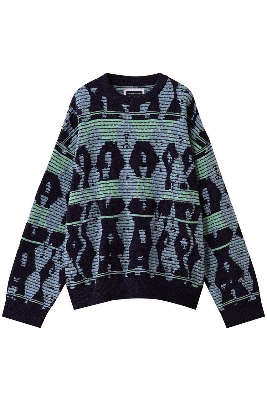 【メゾンスペシャル/MAISON SPECIAL】の【UNISEX】モールヤーンJQDニットPO ラグパターン インテリア・キッズ・メンズ・レディースファッション・服の通販 founy(ファニー) 　ファッション　Fashion　レディースファッション　Fashion for Women　トップス・カットソー　Cut & Sew Tops　ニット　Knit Tops & Sweaters　カジュアルプルオーバー・ニットトップス　Pullovers & Knit Tops / Casual Pullovers　ユニセックス　Unisex, Genderless　オリエンタル　Oriental Pattern　ショルダー　Shoulder, Shoulder Strap　ドロップ　Drop Shoulder, Dropped Style　ベロア　Velour, Soft Velvet　ラッセル　Raschel, Raschel Lace　A/W・秋冬　Autumn/Winter　軽量　Lightweight, Ultra Light　PPL(パープル)|ID: prp329100004885331 ipo3291000000036469892