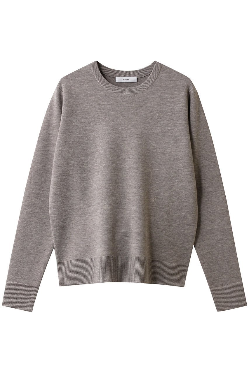 【エブール/ebure】のハイゲージミラノリブ クルーネックニットプルオーバー 人気、トレンドファッション・服の通販 founy(ファニー) 　ファッション　Fashion　レディースファッション　Fashion for Women　トップス・カットソー　Cut & Sew Tops　ニット　Knit Tops & Sweaters　カジュアルプルオーバー・ニットトップス　Pullovers & Knit Tops / Casual Pullovers　インナー　Innerwear　コンパクト　Compact, Small Size　ジャケット　Jacket, Outerwear　ストレート　Straight, Straight Cut　ミラノリブ　Milano Rib, Milano Stitch　 other-1|ID: prp329100004885345 ipo3291000000036470034