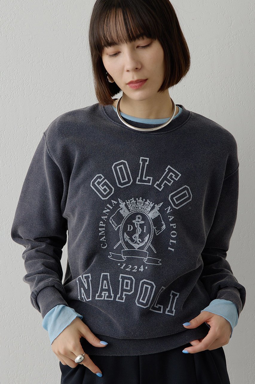 【ウィムガゼット/Whim Gazette】のマリン裏毛プルオーバー インテリア・キッズ・メンズ・レディースファッション・服の通販 founy(ファニー) 　ファッション　Fashion　レディースファッション　Fashion for Women　トップス・カットソー　Cut & Sew Tops　シャツ・ブラウス・オフィスカジュアル　Elegant Blouses & Button-Ups　ロングTシャツ・Tシャツ　Longline T-Shirts & Tees　カジュアルプルオーバー・ニットトップス　Pullovers & Knit Tops / Casual Pullovers　カットソー・ベーシックTシャツ　Cut-and-Sewn Tops / Stretch Tees & Basics　シンプル　Simple, Minimal　スウェット / スエット　Sweatshirt, Sweatwear　スリーブ　Sleeve, Long Sleeve / Short Sleeve　バランス　Balance, Style Balance　ブライト　Bright, Shiny　プリント　Print, Printed Pattern　リラックス　Relax, Relaxed Fit　ロング　Long, Long-Length　吸水　Absorbent, Quick-Dry　ネイビー|ID: prp329100004885380 ipo3291000000036470489