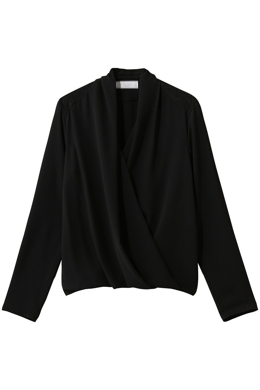 【ベイジ,/BEIGE,】のOLIVE(オリーブ)/ブラウス インテリア・キッズ・メンズ・レディースファッション・服の通販 founy(ファニー) 　ファッション　Fashion　レディースファッション　Fashion for Women　トップス・カットソー　Cut & Sew Tops　シャツ・ブラウス・オフィスカジュアル　Elegant Blouses & Button-Ups　カシュクール　Wrap Design　スリーブ　Sleeve, Long Sleeve / Short Sleeve　ドレープ　Drape, Draping Fabric　フェミニン　Feminine, Girly　ロング　Long, Long-Length　Black|ID: prp329100004885433 ipo3291000000036470975