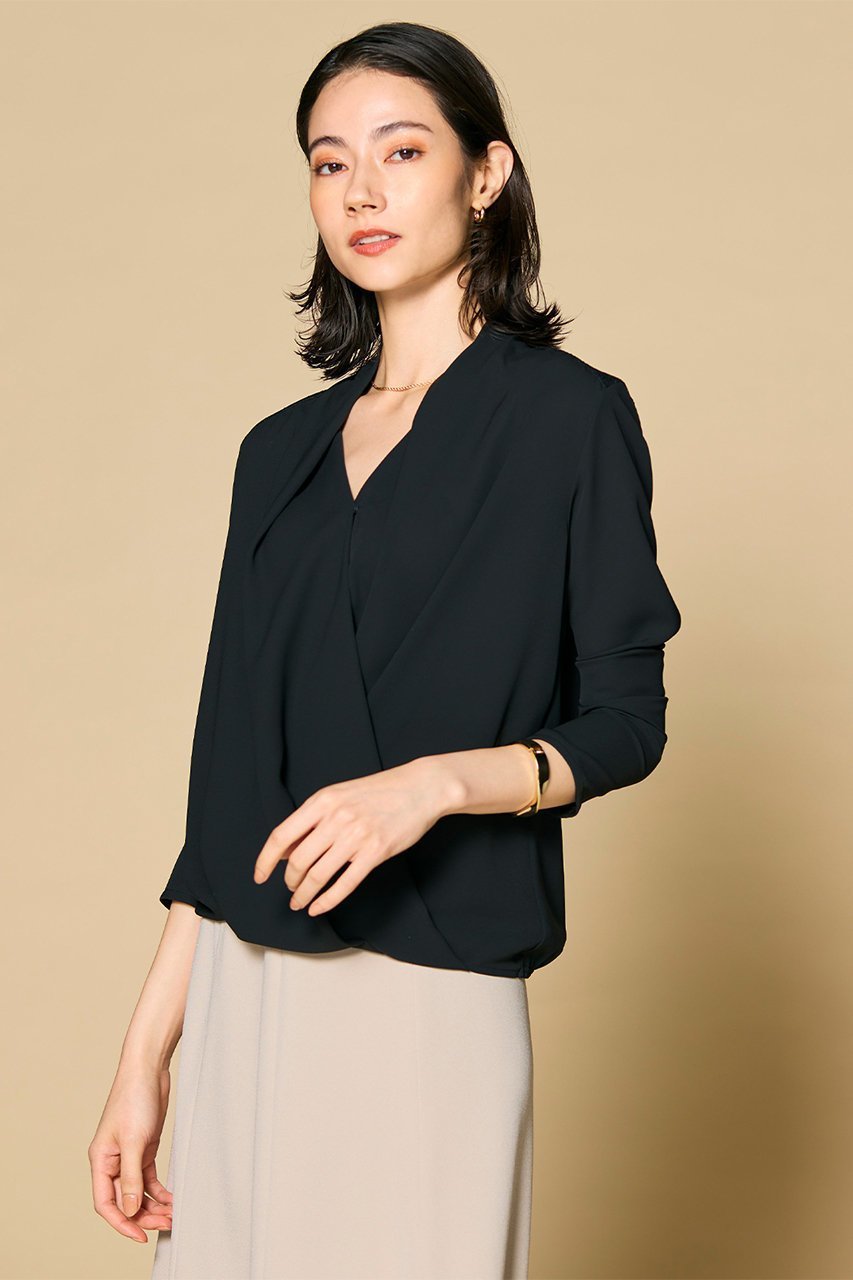 【ベイジ,/BEIGE,】のOLIVE(オリーブ)/ブラウス 人気、トレンドファッション・服の通販 founy(ファニー) 　ファッション　Fashion　レディースファッション　Fashion for Women　トップス・カットソー　Cut & Sew Tops　シャツ・ブラウス・オフィスカジュアル　Elegant Blouses & Button-Ups　カシュクール　Wrap Design　スリーブ　Sleeve, Long Sleeve / Short Sleeve　ドレープ　Drape, Draping Fabric　フェミニン　Feminine, Girly　ロング　Long, Long-Length　other-7|ID: prp329100004885433 ipo3291000000036470986