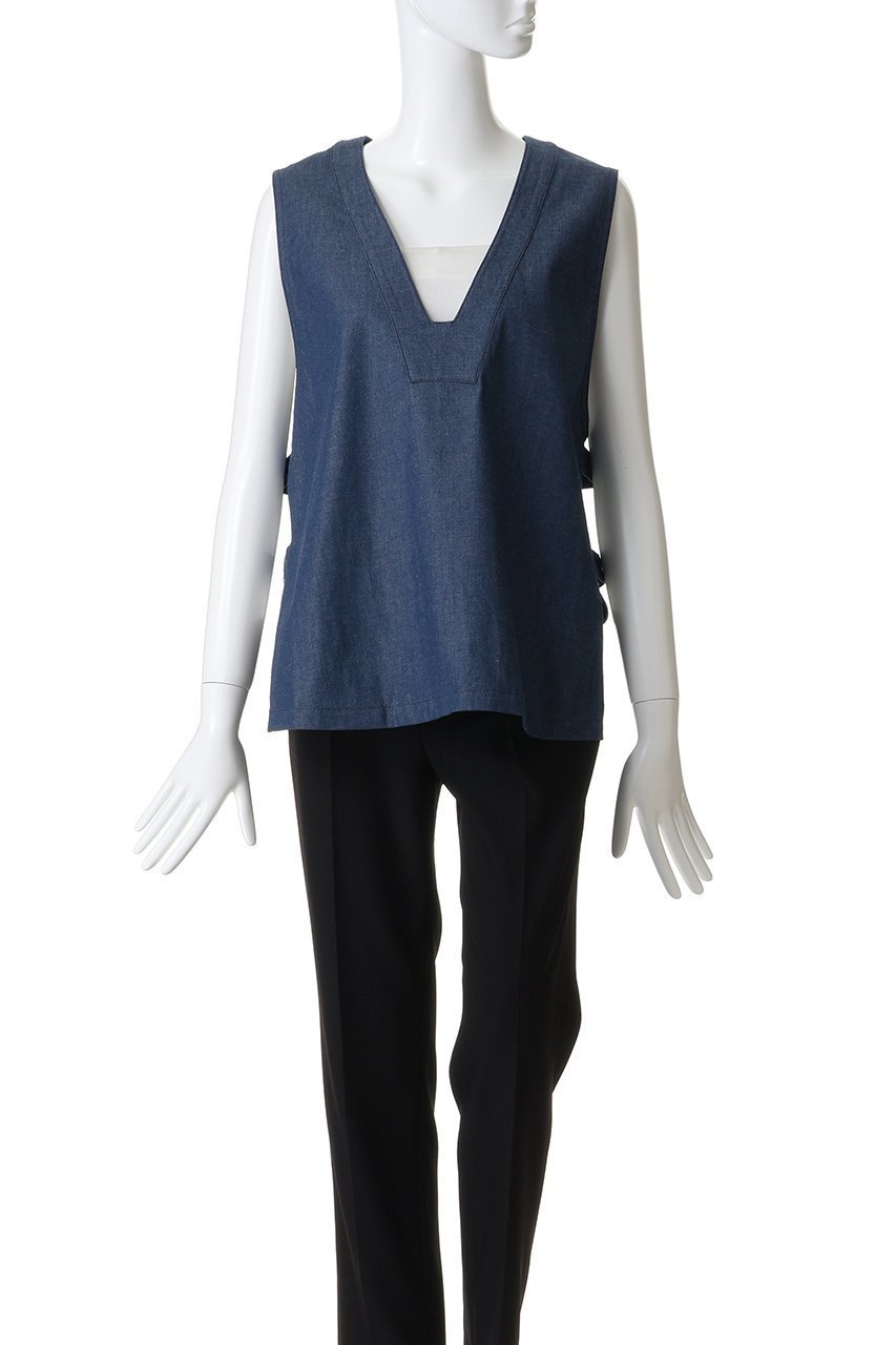 【ミディウミ/MidiUmi】のdenim side strap vest ベスト 大人の最旬トレンドファッション＆コーディネート founy(ファウニー) 　ファッション　Fashion　レディースファッション　Fashion for Women　アウター　Coat / Outerwear Collection　レディースジャケット・軽アウター　Jackets　カットソー　Cut and Sewn Top　ジャケット　Jacket, Outerwear　デニム　Denim, Jeans Material　トレンド　Trend, Trending Now　ベスト　Vest, Waistcoat　ラップ　Wrap, Wrap Design　other-2|ID: prp329100004885442 ipo3291000000036950146