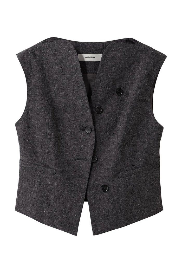 【アキラナカ/AKIRANAKA】のSesilia ベスト インテリア・キッズ・メンズ・レディースファッション・服の通販 founy(ファウニー) https://founy.com/ ファッション Fashion レディースファッション Fashion for Women アウター Coat / Outerwear Collection レディースジャケット・軽アウター Jackets カッティング Cutting Detail クロップド Cropped, Short Length コンパクト Compact, Small Size シェイプ Shape, Slim Fit ジャケット Jacket, Outerwear フォルム Silhouette, Form ベスト Vest, Waistcoat ボトム Bottoms, Lower Wear マキシ Maxi, Full Length モダン Modern, Contemporary リネン Linen, Linen Fabric エレガント 上品 Elegant 再入荷 Restock / Back in Stock |ID: prp329100004885502 ipo3291000000036471678