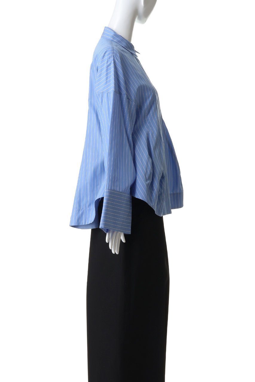 【エンフォルド/ENFOLD】のLUFFA FORM SHIRT 人気、トレンドファッション・服の通販 founy(ファニー) 　ファッション　Fashion　レディースファッション　Fashion for Women　トップス・カットソー　Cut & Sew Tops　シャツ・ブラウス・オフィスカジュアル　Elegant Blouses & Button-Ups　サテン　Satin, Glossy Fabric　シェイプ　Shape, Slim Fit　ストライプ　Stripe, Striped Pattern　スリーブ　Sleeve, Long Sleeve / Short Sleeve　ドレープ　Drape, Draping Fabric　バランス　Balance, Style Balance　バルーン　Balloon, Balloon Silhouette　フレア　Flare, Flared　ベスト　Vest, Waistcoat　ロング　Long, Long-Length　エレガント 上品　Elegant　other-3|ID: prp329100004885524 ipo3291000000036471906