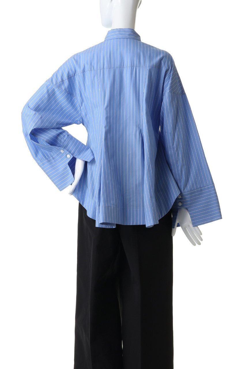 【エンフォルド/ENFOLD】のLUFFA FORM SHIRT 人気、トレンドファッション・服の通販 founy(ファニー) 　ファッション　Fashion　レディースファッション　Fashion for Women　トップス・カットソー　Cut & Sew Tops　シャツ・ブラウス・オフィスカジュアル　Elegant Blouses & Button-Ups　サテン　Satin, Glossy Fabric　シェイプ　Shape, Slim Fit　ストライプ　Stripe, Striped Pattern　スリーブ　Sleeve, Long Sleeve / Short Sleeve　ドレープ　Drape, Draping Fabric　バランス　Balance, Style Balance　バルーン　Balloon, Balloon Silhouette　フレア　Flare, Flared　ベスト　Vest, Waistcoat　ロング　Long, Long-Length　エレガント 上品　Elegant　other-4|ID: prp329100004885524 ipo3291000000036471908