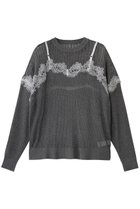 【メゾンスペシャル/MAISON SPECIAL】のLace-Combi Mesh Knit Pullover/レースコンビニットプルオーバー 人気、トレンドファッション・服の通販 founy(ファニー) ファッション Fashion レディースファッション Fashion for Women トップス・カットソー Cut & Sew Tops ニット Knit Tops & Sweaters カジュアルプルオーバー・ニットトップス Pullovers & Knit Tops / Casual Pullovers インナー Innerwear ドッキング Docking, Mixed Material ビスチェ Bustier, Corset Top ラップ Wrap, Wrap Design レース Lace, Lace Fabric thumbnail GRY(グレー)|ID: prp329100004885530 ipo3291000000036471943